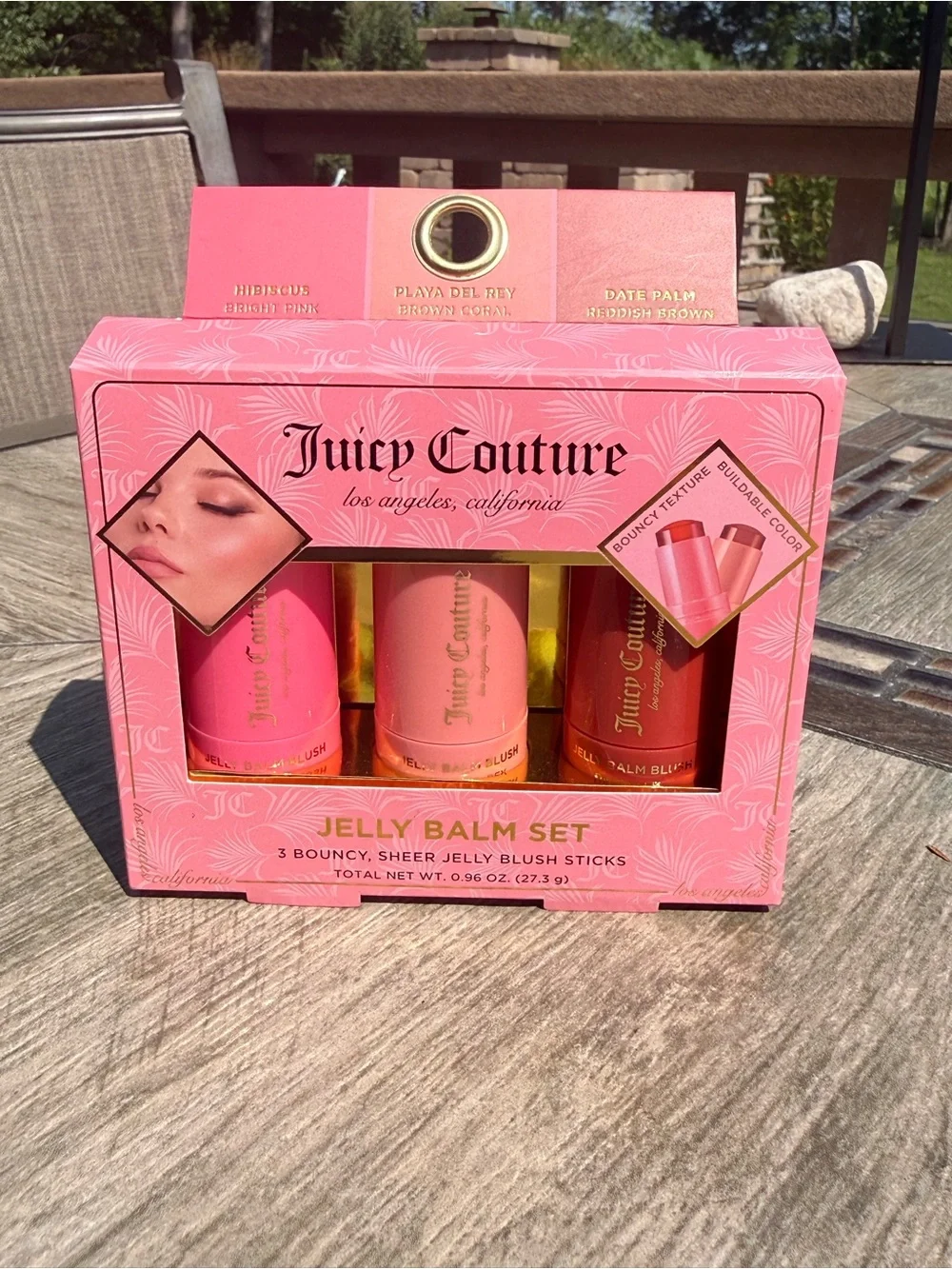 NIB Juicy. Couture 3pc Blush & Lip Jelly Balm Stick Set Makeup